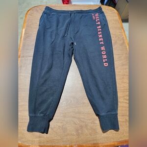 Disney Black Sweatpants with Red Logo